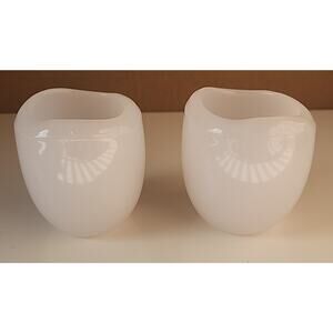 set of 2 Partylight3" white tea light candle holders. Clean Modern Design